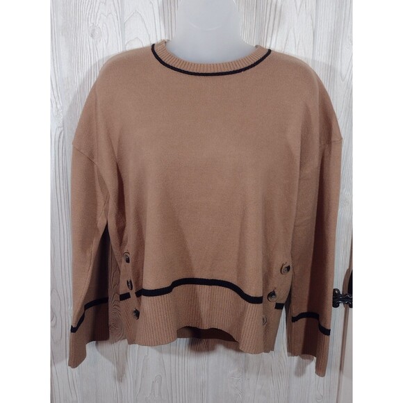 MARLED PREPPY SWEATER WOMENS M Quite Luxury Brown STRIPE - Picture 4 of 13